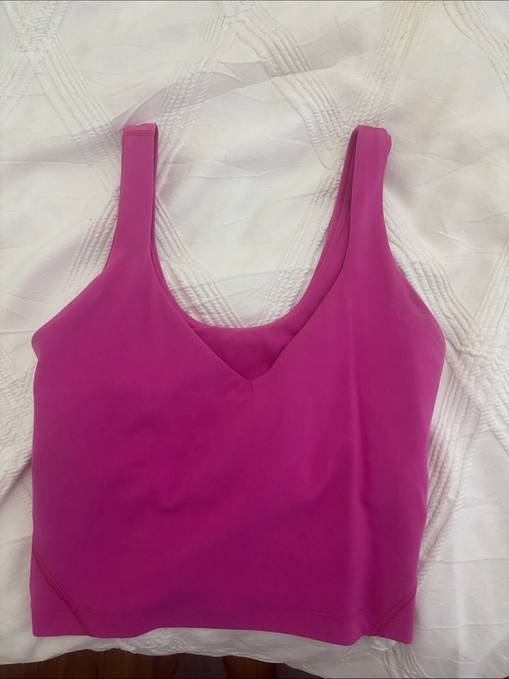 lululemon athletica Bright Magenta V-Neck Crop Tank